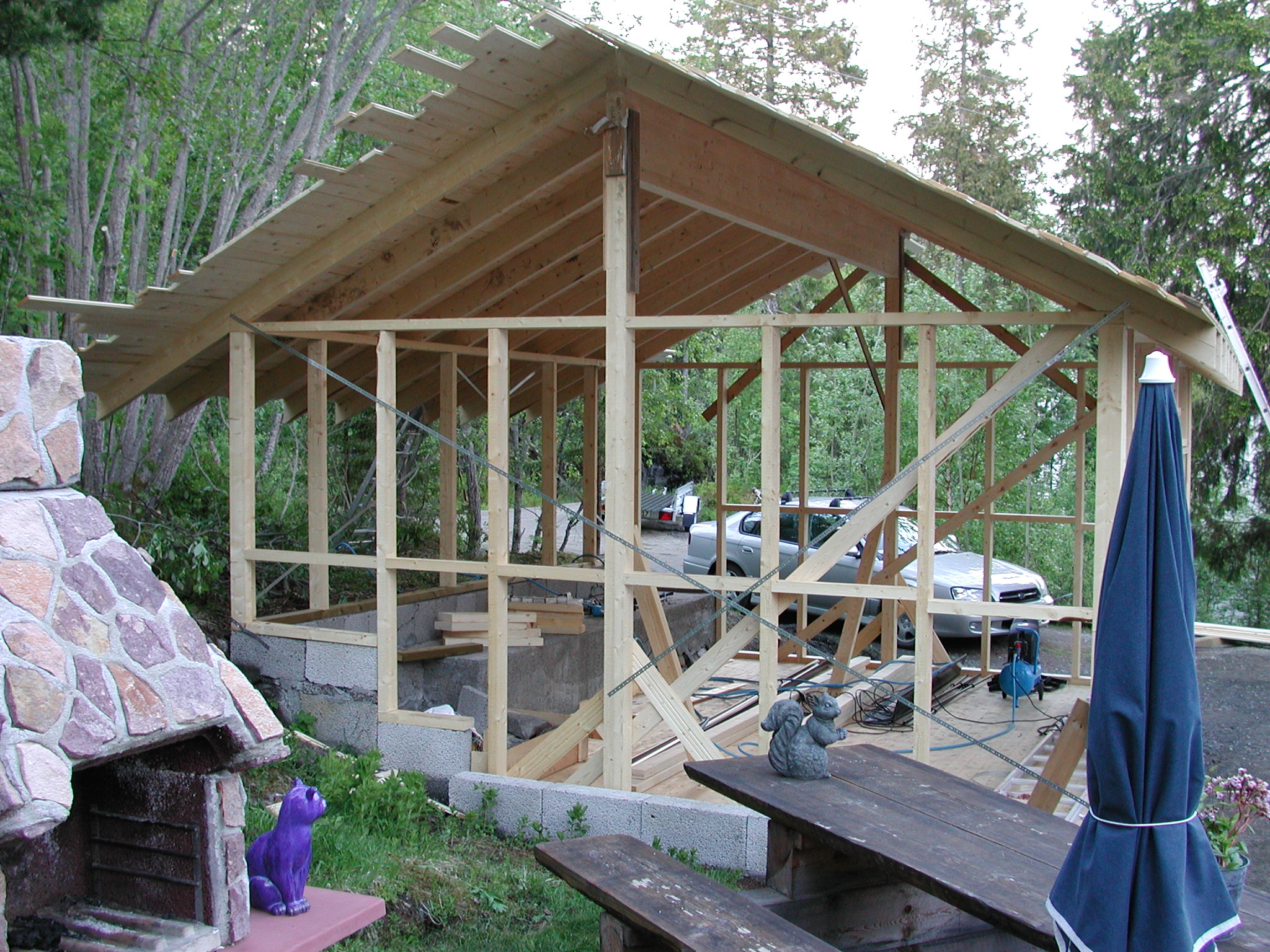 Bygge uthus på hytta